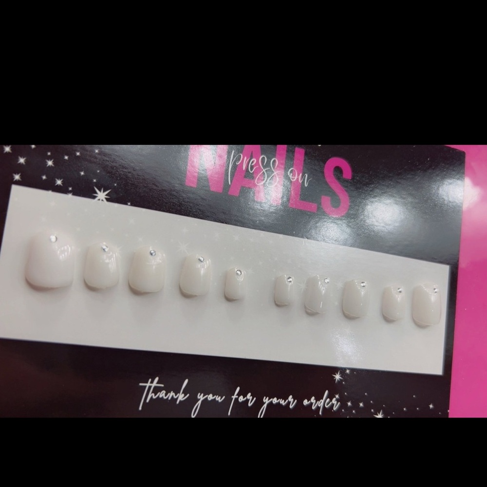 Milky White Press On Nails